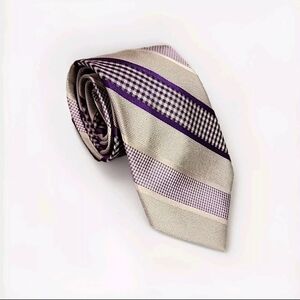 Bruno Piattelli Roma Mens Silk Tie Silver Purple